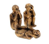 VALICLUD 3pcs Resin Monkey Figurines Artistic Animal Ornaments with Lifelike Expressions for Home Office Desk Shelf Decor Cute Monkey Shaped Resin Sculptures for Living Study