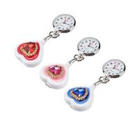 VALICLUD 3pcs Retractable Nurse Watch Heart-Shaped Pocket Watch with Dial for Nurses Doctors and Paramedics Random Colors Lightweight and Portable