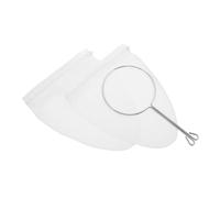 VALICLUD 3pcs Reusable Tea Strainer Bags with Stainless Steel Handle Cotton Filter Cloth for Clean Coffee and Milk Tea Brewing Home and Cafe Accessory with Small Steel Ring and Fine Mesh