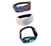 VALICLUD 3pcs Reversible Sequins Hair Bands Chic Headwear for Girls Women Unique Hair Accessories for Parties Vibrant Ab for Daily Wear Memorable Photo Props