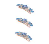 VALICLUD 3pcs Rhinestone Hair Clip Lightweight Spring Alloy Barrette for Women Elegant Water Design for Weddings and Special Occasions