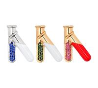 VALICLUD 3pcs Rhinestone Test Tube Lapel Pins Set, Alloy Experiment Brooches with Enamel in Red Green Blue, Creative Party Dressing Pins for Women’s Clothing Accessories