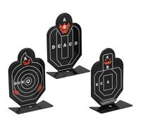 VALICLUD 3pcs Rotatable Precision Shooting Practice Targets with Flip Scoring for Outdoor Range Training Metal Targets for Gun and Ball Gun Use