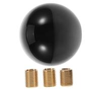 VALICLUD 3pcs Round Ball Gear Shift Knob with Real Carbon Fiber Polished Smooth Finish Adapter for Manual Cars Ergonomic Design for Enhanced Grip and Stylish Interior Upgrade