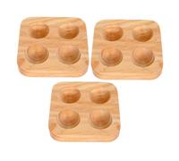 VALICLUD 3pcs Rustic Egg Tray Double Row Refrigerator Egg Storage Rack for Kitchen Countertop Display and Organized