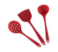 VALICLUD 3pcs Silicone Utensil Set Cooking Utensils Cookware Kitchen Gadgets Heat-Resistant Lightweight Improved Balance Red Kitchenware Kit for Home Kitchen Baking