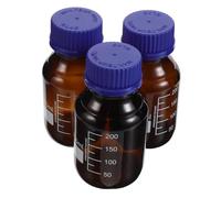 VALICLUD 3pcs Small Brown Reagent Bottles with Clear Graduations Protection Chemical Stability for Laboratory Liquid Storage and Accurate Measurement