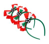 VALICLUD 3pcs Soccer Ball Hairband Satin Green White Red Headband Sports Headband for Women Men Party Decorations Cheer Hairband