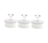 VALICLUD 3pcs Soft-bristle Facial Cleansing Brush for Deep Pore Cleaning and Gentle Exfoliation Skin-friendly Face Scrubber for Blackhead Removal and Radiant Massage White