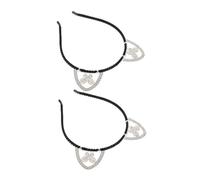 VALICLUD 3pcs Sparkly Rhinestone Cat Ears Headband Metal Hairbands for Women Halloween Party Cosplay Hair Accessories Butterfly Heart Design Glamorous Hair Hoops