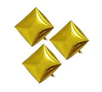 VALICLUD 3pcs Square Foil Balloon Gold Party Supplies for Birthday Wedding Festival Decorations Unique Cube Shape for Celebration and Photo Props