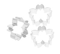 VALICLUD 3Pcs Stainless Steel Cherry Blossom Cookie Cutters Creative Flower Biscuit Molds for Baking Easy to Use and Demould Small Lightweight Kitchen Accessories for Cookies Fondant Pastry
