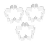 VALICLUD 3Pcs Stainless Steel Cherry Blossom Cookie Cutters Small Baking Molds Easy Demould Biscuit Cutters for Kitchen Bakery Pastry Tools