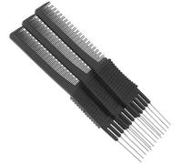 VALICLUD 3pcs Static Hair Comb Black Carbon Fiber Rat Tail Combs for Barbershop Salon Durable Lightweight Haircut Tools for Men Women for Daily Use Styling