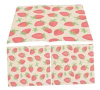 VALICLUD 3pcs Strawberry Pattern Beeswax Food Wrapping Papers Reusable Food Packing Wax Paper for Sandwiches Cookies Bread Freshness Preservation