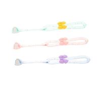 VALICLUD 3pcs Toothbrush Soft Bristles Three Sided Design for Thorough Cleaning Brush Travel Friendly Oral Care Training Tool with Cute Pink Purple Green Colors