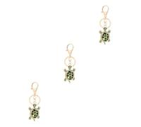 VALICLUD 3pcs Unique Keychain Turtle Shape Keyring Rhinestones Fashionable Bag Decor Travel