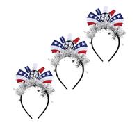 VALICLUD 3pcs Usa Patriotic Soccer Headband for Matches and Celebrations with Adjustable Universal Fit and Lightweight Comfort Featuring High Visibility and Non-woven Fabric Material