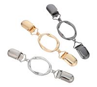 VALICLUD 3pcs Vintage Alloy Shawl Clips Set - Women’s Small Cardigan Collar Fasteners in Silver, Gold, and Gunmetal - Retro Sweater and Scarf Clamps for Fashionable Clothing