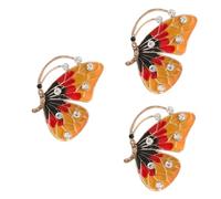VALICLUD 3pcs Vintage Women Brooch Alloy Rhinestone Corsage Pin Stylish and Delicate for Christmas Wedding and Parties