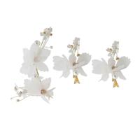 VALICLUD 3pcs White Butterfly Hair Clips Set Elegant Wedding Hair Accessories for Women Bride Bridal Hairpiece Decorative Pins for Special Occasions