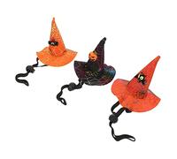 VALICLUD 3pcs Witch Hat Pet Costumes for Halloween Cat Dog Witch Hats Decorative Accessories for Pets Includes Pumpkin