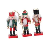 VALICLUD 3Pcs Wooden Christmas Nutcracker Pendants Lightweight Xmas Hanging Decorations for Home Office Mall Festive Holiday Tree Ornaments
