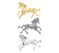VALICLUD 3pcs Year Horse Enamel Brooch Vintage Metal Lapel Pins for Men Women Zodiac Animal Jewelry for Spring Festival Year Party Gift