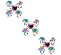 VALICLUD 3sets Adjustable Color Change Mood Rings Set Chic Finger Rings for Women Includes Heart Star Moon Peace and for Any Occasion 5pcs*3