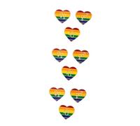 VALICLUD 3sets Heart Shaped Rainbow Color Brooches Zinc Alloy Lapel Pins Drip Oil Design for Carnival Casual Wear Fashion Badge for Lgbtq Pride Events 3pcs*3
