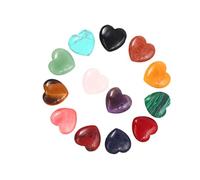 VALICLUD 3sets Mixed Color Heart Shape Crystal Stones for Home Decor Natural Polished Crystal Ornaments for Desktop Garden Fish Tank DIY Craft Emotional Stress Relief and Physical 24pcs*3