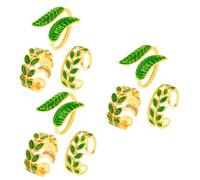 VALICLUD 3sets Simple Leaf Rings Open Finger Jewelry for Women Elegant Birthday for Her Non Fading Leaf Design for Daily Wear Special Occasions 3pcs*3