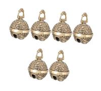 VALICLUD 3sets Vintage Bell Pendant Keychain Antique Brass Keyring Charm Chinese Style Auspicious Bag Accessory Lightweight for Necklaces Keychains 2pcs*3