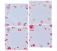 VALICLUD 4 Books Fruit Adhesive Notes Paper Memo Pads 80 Sheets, Practical Creative Design, Delicate Shape, Simple Style, Surface Remains Clean, for School and Office Use