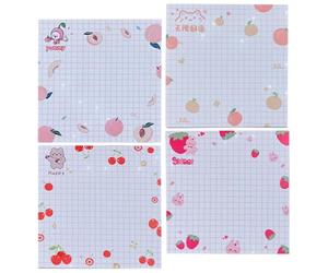 VALICLUD 4 Books Fruit Adhesive Notes Paper Memo Pads 80 Sheets, Practical Creative Design, Delicate Shape, Simple Style, Surface Remains Clean, for School and Office Use