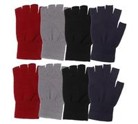 VALICLUD 4 Pairs Fingerless Knitted Warm Gloves for Women in Cold Weather, Stylish Acrylic Fibers, Easy to Wear, for Outdoor Activities