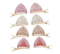 VALICLUD 4 Pairs Rhinestone Cat Ear Hair Clips Glitter Sparkly Hair Barrettes for Durable Skin Friendly Design Eye Catching Cat Ears Hairpins in Purple Mixed Color White