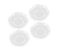 VALICLUD 4 Pcs Clear Glass Tea Cup Saucers Round Plates for Coffee and Snacks Transparent Tea Plates with Smooth Edges for Kitchen and Home Serving