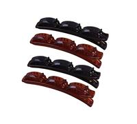 VALICLUD 4 Pcs Double Layer Hair Clip Resin Hair Braider Hairdressing Tool for Women Ladies with Strong Grip Black and Coffee