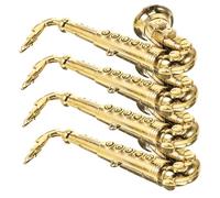 VALICLUD 4 pcs Golden Fake Saxophone Model for DIY Crafting and Pendant Decoration Lightweight Plastic Saxophone Models with Smooth Surface and Portable Music Instrument Ornaments