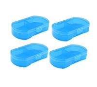 VALICLUD 4 Pcs Portable Pill Organizer Case Transparent Blue Travel Pill Box for Daily Medication Storage Pocket Purse Tablet Holder