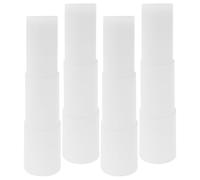 VALICLUD 4 Pcs White Plastic Gas Lift Cylinder Dust Covers for Office Chairs Three-Section Cup Rotation and Adjustable Height, Versatile Compatibility for Furniture Accessories in Office