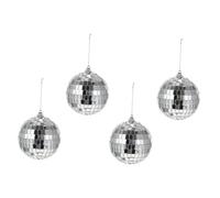 VALICLUD 4 Pieces 8cm Glass Mirror Balls Set for Party and Wedding Celebration Decor, Reflective Disco Spheres for Cake Table Embellishment and Bar Showcase Ornament