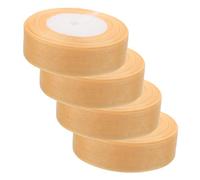 VALICLUD 4 Rolls Sheer Yarn Ribbon Light Gold DIY Bowknot Craft for Wedding Decorative Ribbons Floral Bouquet Wrapping Party and Holiday Decoration