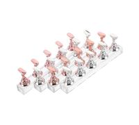 VALICLUD 4 Sets Japanese Style Acrylic Nail Stand Display Silver Rose Gold Manicure Practice Holder for DIY Nail Art for Home Salon Beginner Training