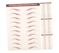 VALICLUD 4 Sheets Realistic Hair Like Eye Brow Stickers for Women Natural Looking Temporary Brow Transfer Sweatproof and Easy Application with Water Transfer Technology