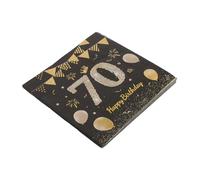 VALICLUD 40pcs Happy Birthday Napkins for Men 70th Birthday Party Paper Napkins Decorations Black