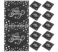 VALICLUD 40pcs Silver Foil Disposable Napkins for Birthday Party and Cocktail, Soft and Comfortable Paper Napkins with Elegant and Luxurious Design for Special Occasions
