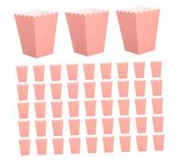 VALICLUD 48pcs Foldable Portable Popcorn Boxes for Adults Pink Snack Containers for Movie Night Parties French Fries Candy and Picnics Friendly Decorative Snack Cups