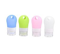 VALICLUD 4pcs 38ml Silicone Travel Bottles Cosmetic Dispenser Portable Squeeze Bottles for Toiletries Home and Travel Use Pink Green Blue White